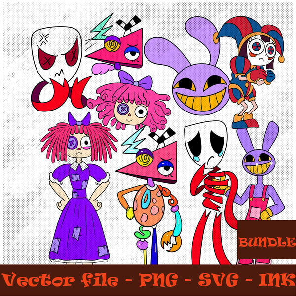 Gangle Vector Graphic The amazing digital circus SVG, Pomni Head, Gangle, Jax, Rag | Inspire ...