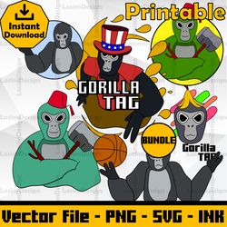gorilla tag editable svg, gorilla tag ink, gorilla tag cut file, digital download