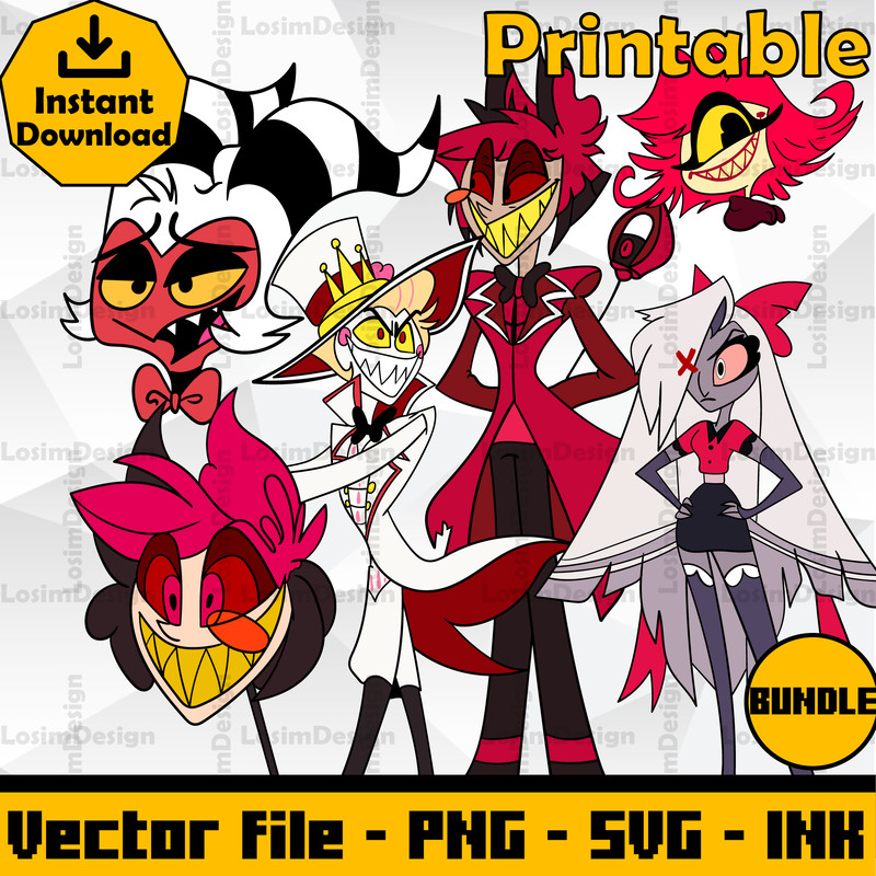 Hazbin Hotel Head Alastor Sticker Loona Lucifer Printable For Birthday SVG PNGDigital Download SVGPngInk 0