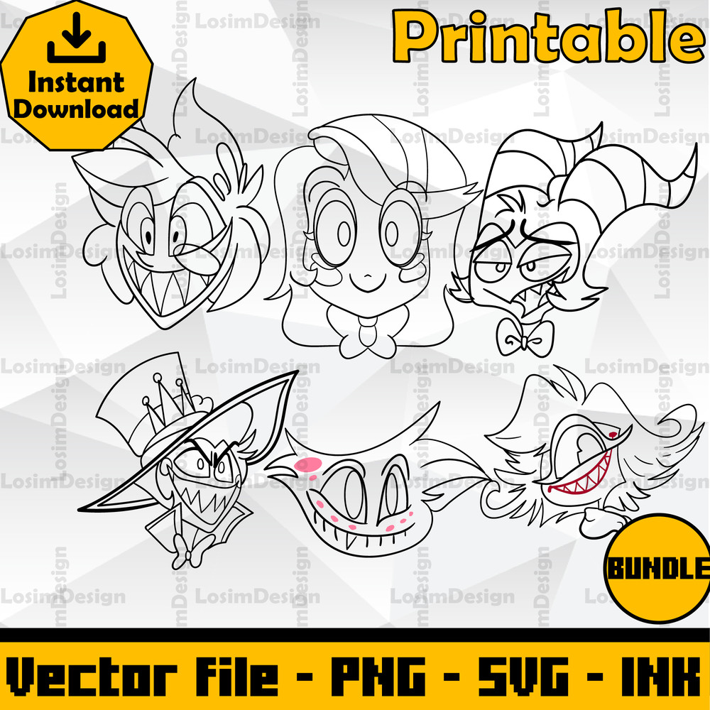 Hazbin Hotel Angel Dust Hazbin Hotel Head Alastor Sticker Printable For Birthday SVGDigital Download SVGPngInk 1