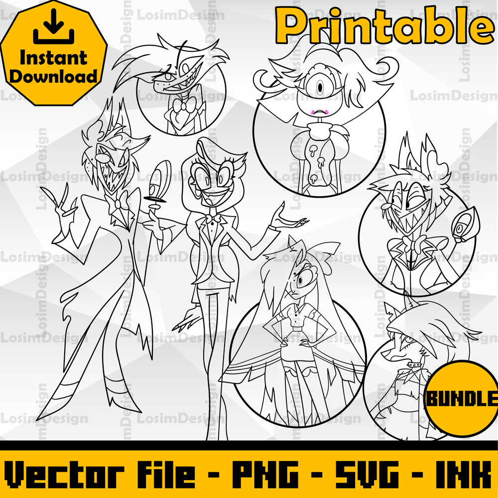 Hazbin Hotel Alastor Sticker Loona Sticker Vaggie Stixker Niffty Sticker SVGDigital Download SVGPngInk 1