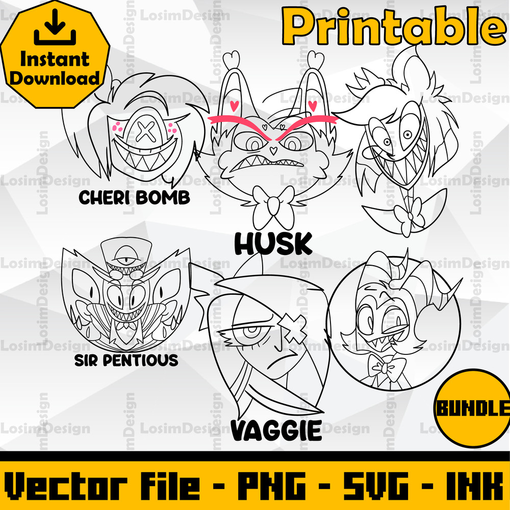 Stickers Hazbin Hotel Alastor Sticker Loona Sticker Vaggie Stixker Niffty Sticker SVGDigital Download SVGPngInk 1