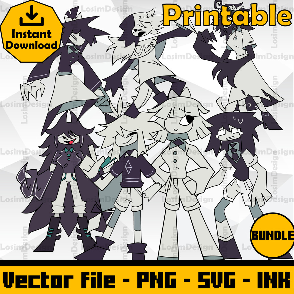 Bundle Miss Thavel SVG Oliver Png Zip Miss BloomieClaireAbbie SVGPNGInk Digital Download 0