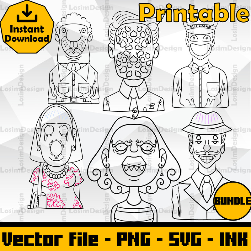 Oon Man 2 SVG Thats Not My Neighbor AngusElenois Red Handed StickerHoon Lady Hd SVGPNGInk Digital Download 1