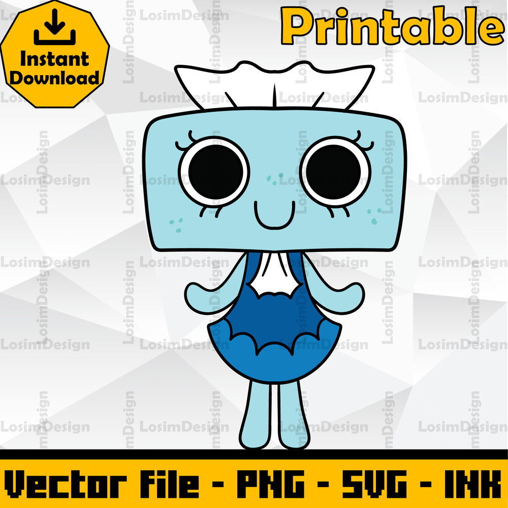 Editable Tisha Dandy World SVG Cut File Coloring PagesSVGPNGInk 0