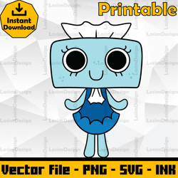 editable tisha dandy world svg cut file, coloring pages,svg,png,ink