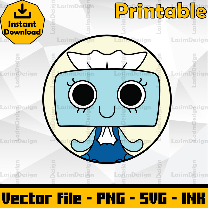 Editable Sticker Tisha Dandy World SVG Cut File Coloring PagesSVG PNG Ink 0