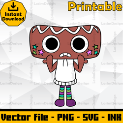 editable cosmo dandy world svg cut file, coloring pages,svg, png, ink