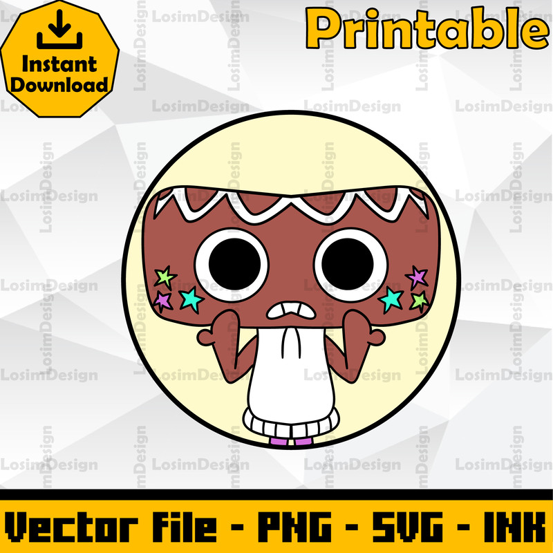 Editable Cosmo Sticker Dandy World SVG Cut File Coloring PagesSVG PNG Ink 0