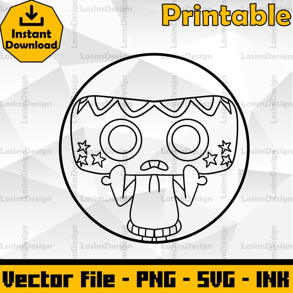 Cosmo Printable Editable Cosmo Sticker Dandy world SVG Cut file, Coloring Pa | Inspire ...