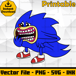 editable shin sonic svg cut file,sonic coloring pages,svg, png, ink..
