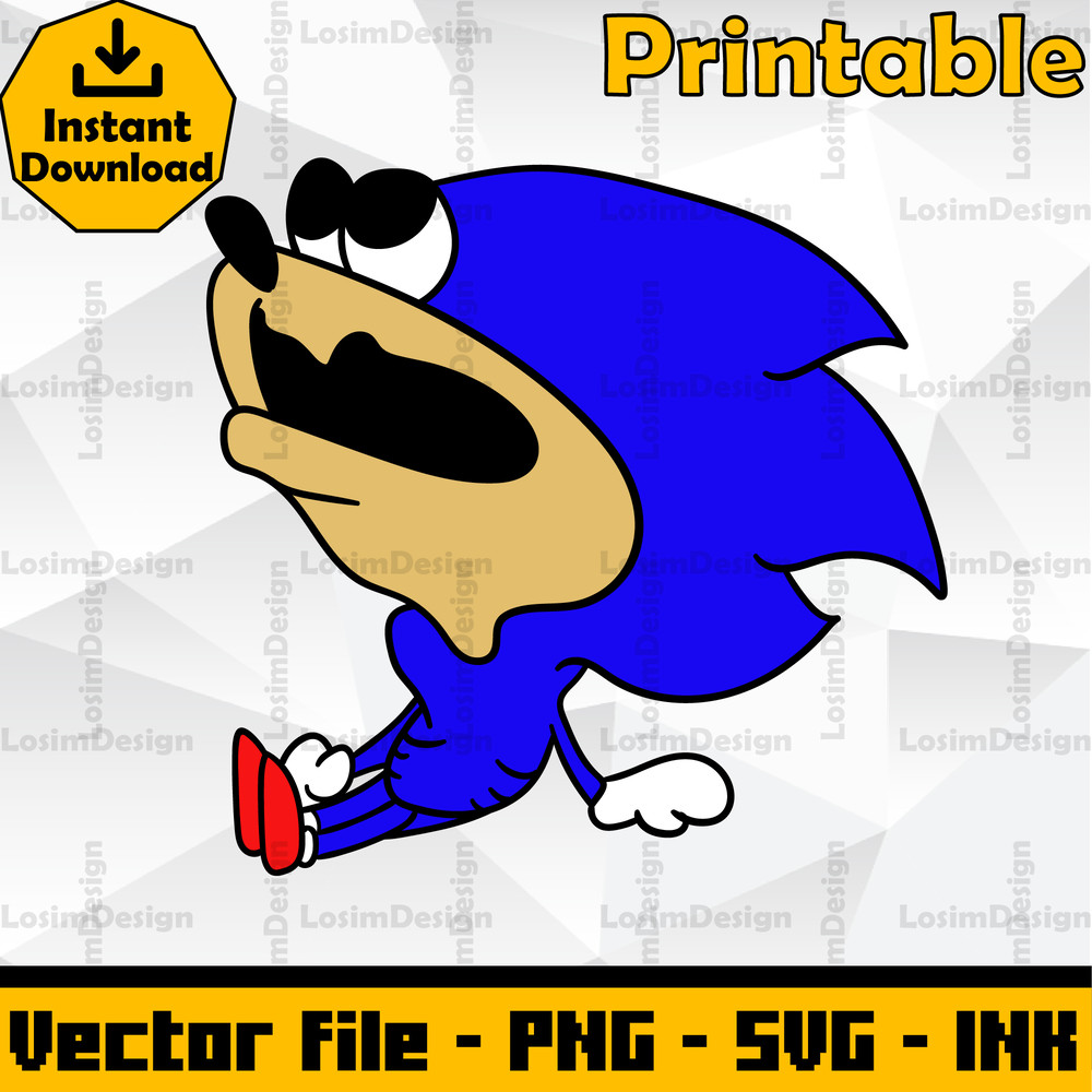 Shin Sonic SVG Cut FileSonic Coloring PagesEditable SVG PNG Ink 0