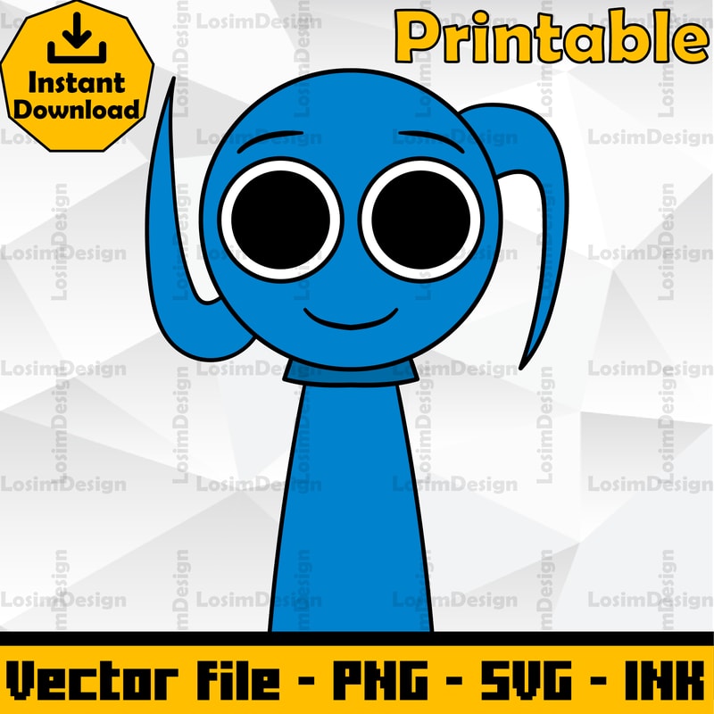 Sprunki Increedibox SVG Cut File Aqua Sprunki Coloring PagesEditable SVG PNG Ink Digital Download 0