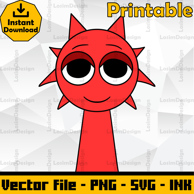 Sprunki Increedibox SVG Cut File Azalea Sprunki Coloring PagesEditable SVG PNG Ink Digital Download 0