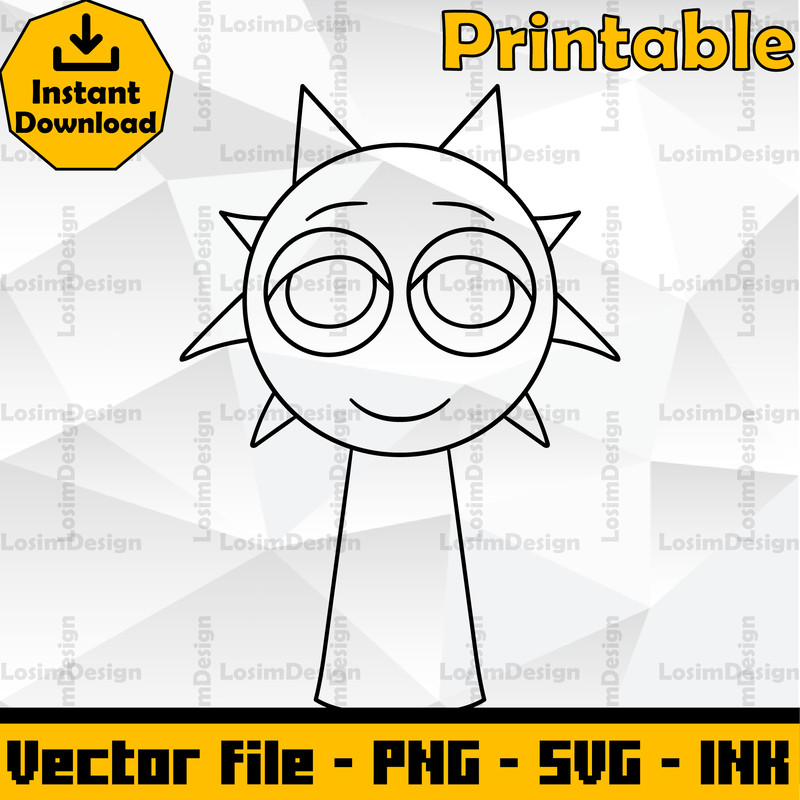 Sprunki Increedibox SVG Cut File Azalea Sprunki Coloring PagesEditable SVG PNG Ink Digital Download 1