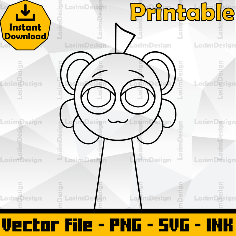 Sprunki Increedibox SVG Cut File Berry Light Pink Sprunki Coloring PagesEditable SVG PNG Ink Digita 1