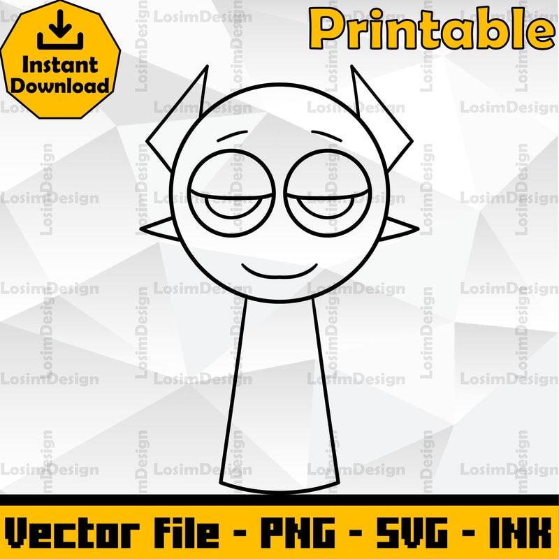 Sprunki Increedibox SVG Cut File BildeN Sprunki Coloring PagesEditable SVG PNG Ink Digital Download 1