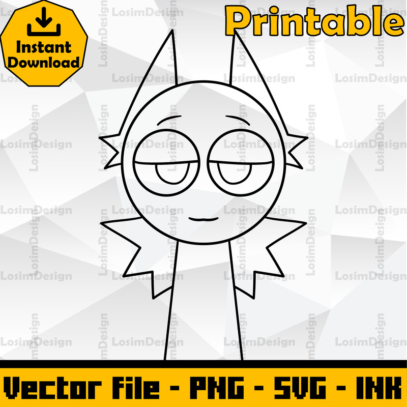 Sprunki Increedibox SVG Cut File Bri Sprunki Coloring PagesEditable SVG PNG Ink Digital Download 1