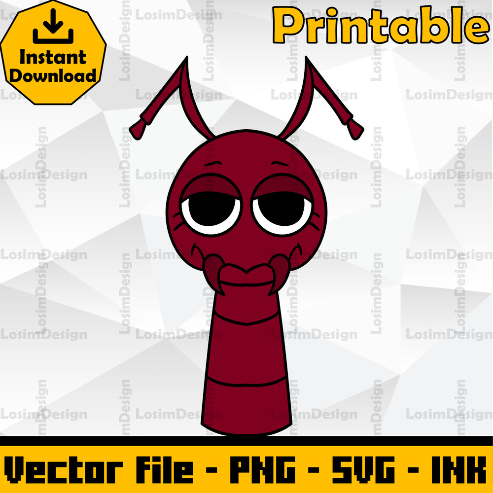 Sprunki Increedibox SVG Cut File Burgundy Betty Sprunki Coloring PagesEditable SVG PNG Ink Digital 0