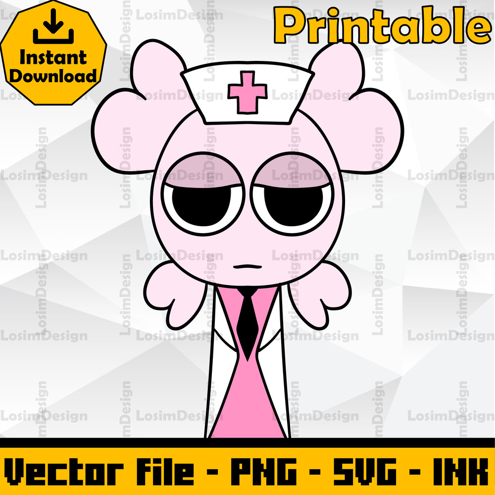 Sprunki Increedibox SVG Cut File Candi Sprunki Coloring PagesEditable SVG PNG Ink Digital Download 0