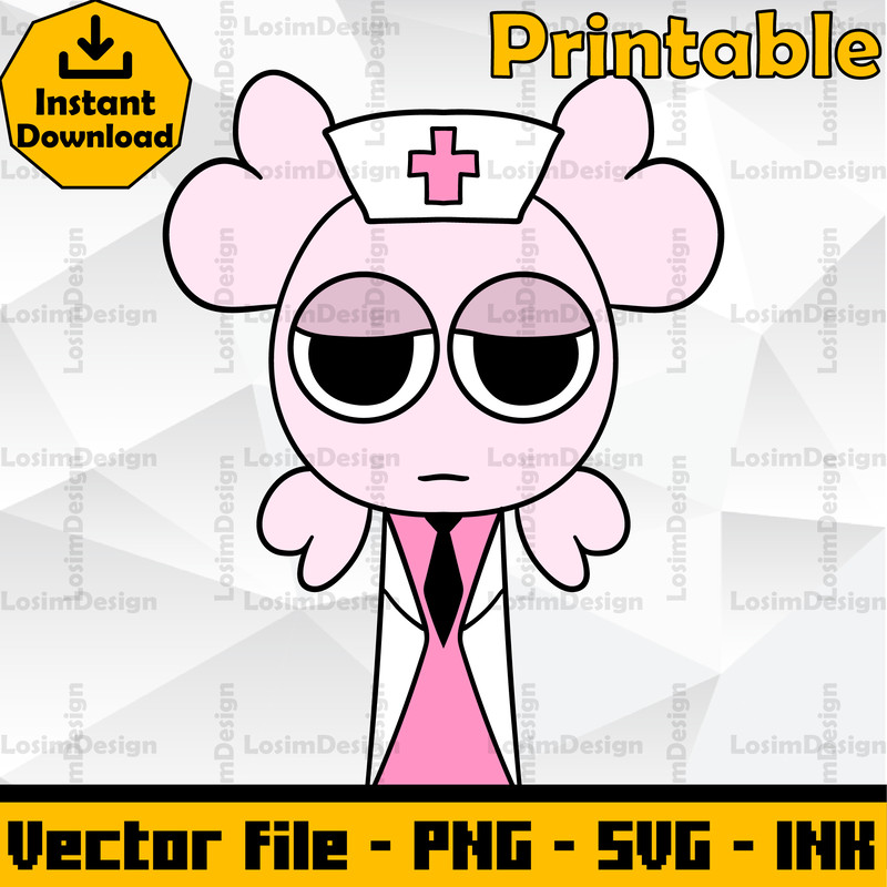 Sprunki Increedibox SVG Cut File Candi Sprunki Coloring PagesEditable SVG PNG Ink Digital Download 0