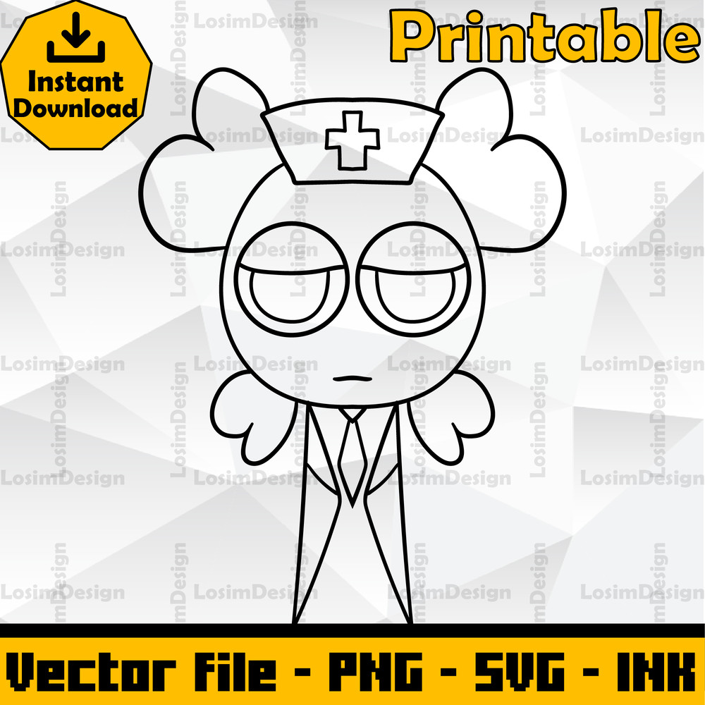 Sprunki Increedibox SVG Cut File Candi Sprunki Coloring PagesEditable SVG PNG Ink Digital Download 1