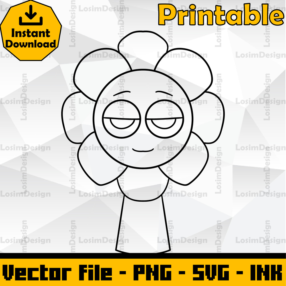Sprunki Increedibox SVG Cut File Dandy Sprunki Coloring PagesEditable SVG PNG Ink Digital Download 1