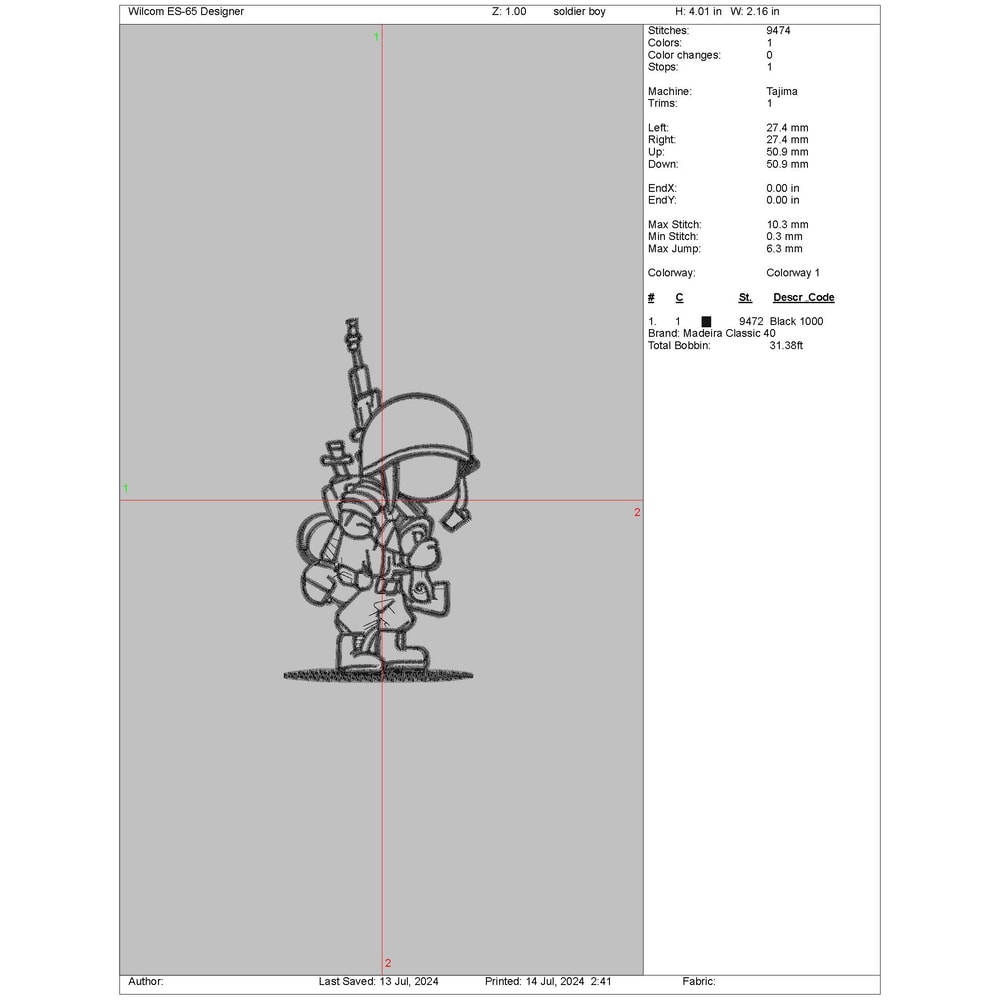 Embroidery Soldier Boy 6