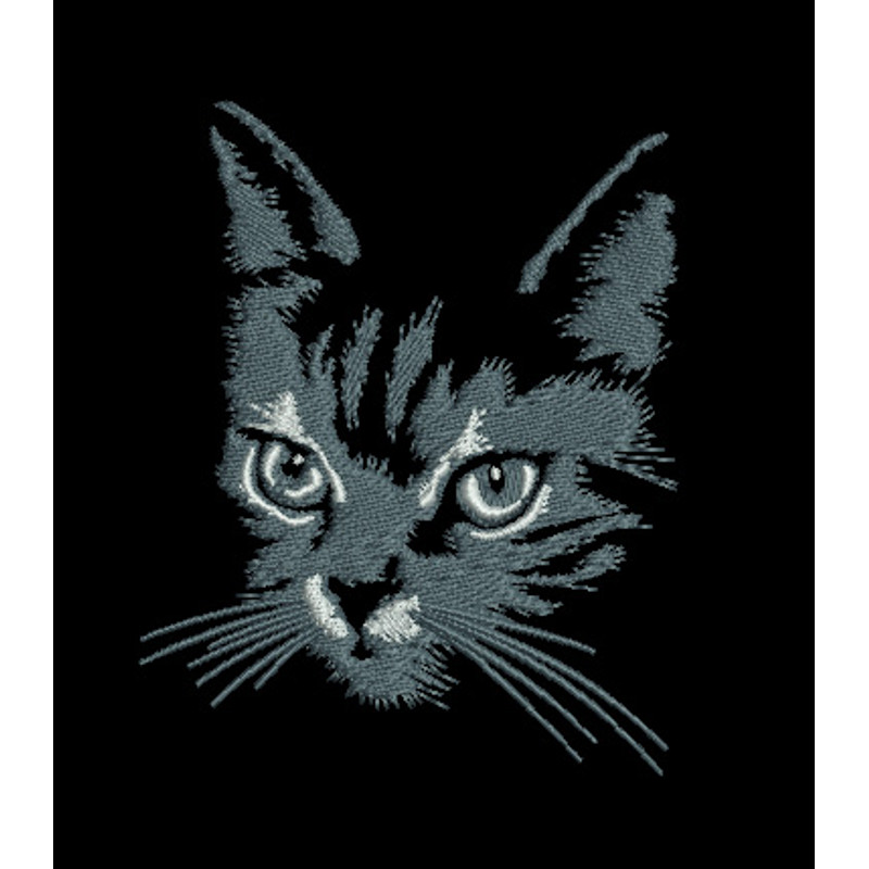 Cat Face Embroidery Design For Embroidery Machines 2