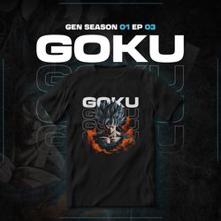 goku digital printed t-shirt for anime fans dragon ball z inspired tee vibrant goku graphic for anime enthusiasts