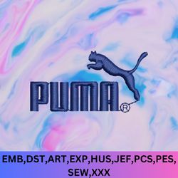 cute puma embroidery logo high-quality iron-on or sew-on badge for clothing, hats, bags"