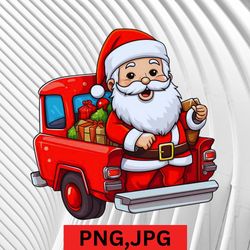 cute santa claus old truck perfect christmas decor & holiday gift idea