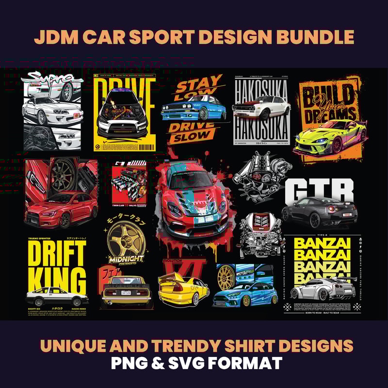 94 JDM Sport Car Design Bundles Car Jdm Design Jdm Streetwear Sport Car Design Car Shirt Design DTF DTG 0
