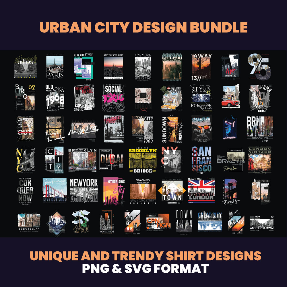 55 Urban City Streetwear Designs Shirt Design Cities Design City Design Urban Shirt Designs Graphics Tees DTF DTG 1