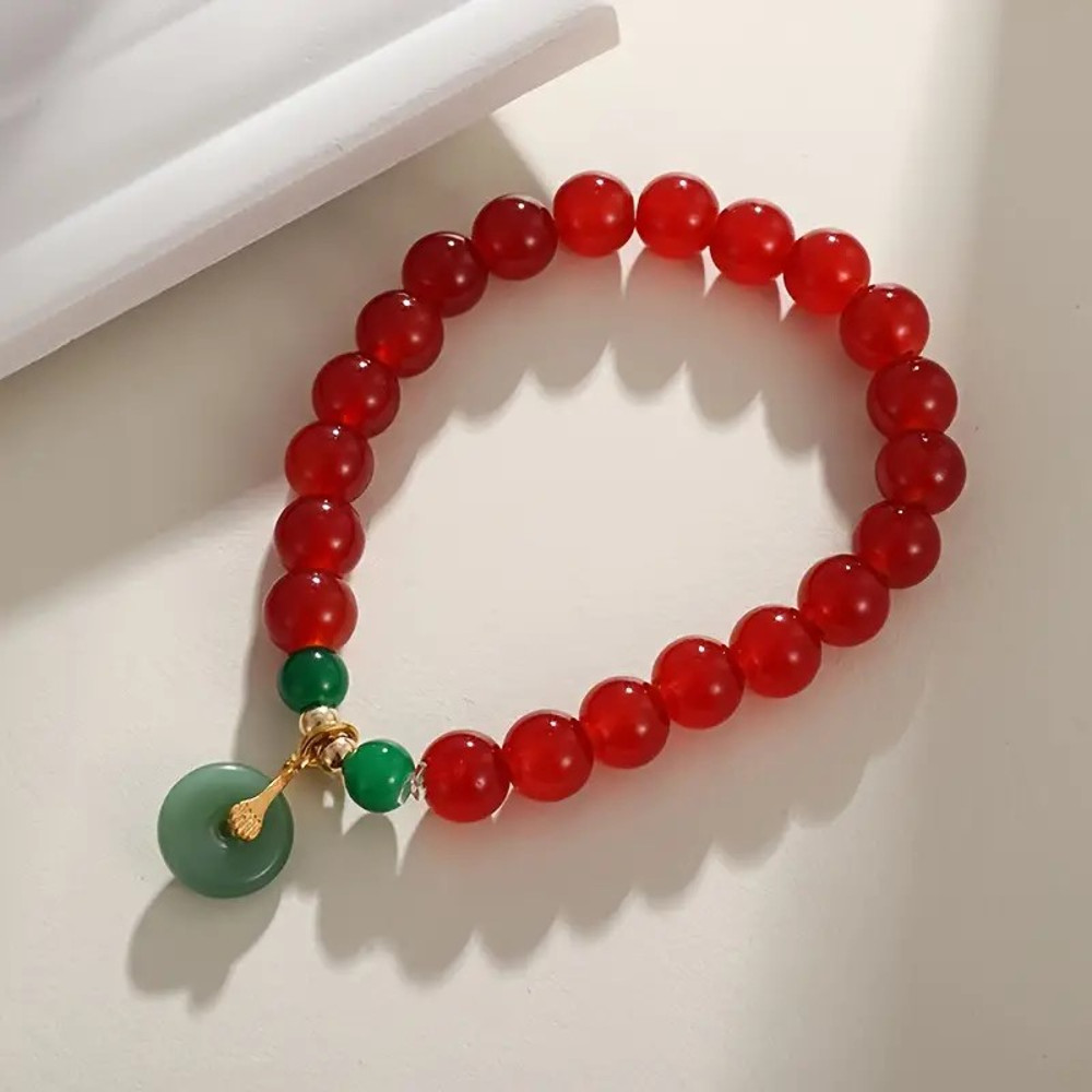 Fashion Exquisite Jade Pendant Beaded Jade Buckle Lucky Bracelet 0