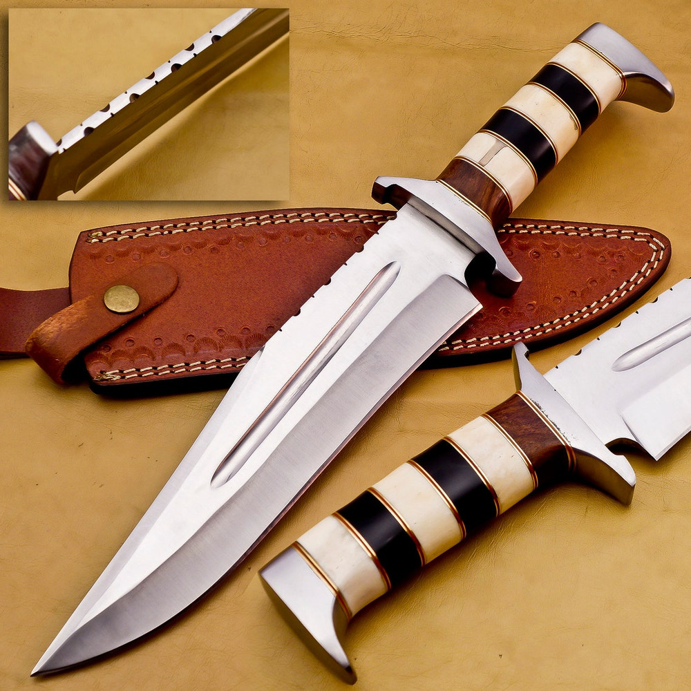 D2 Steel Precision Elite Hunting Bowie Knife Sharp Blade Edge Endurance Series Tactical Hunter  Smooth Handle 0