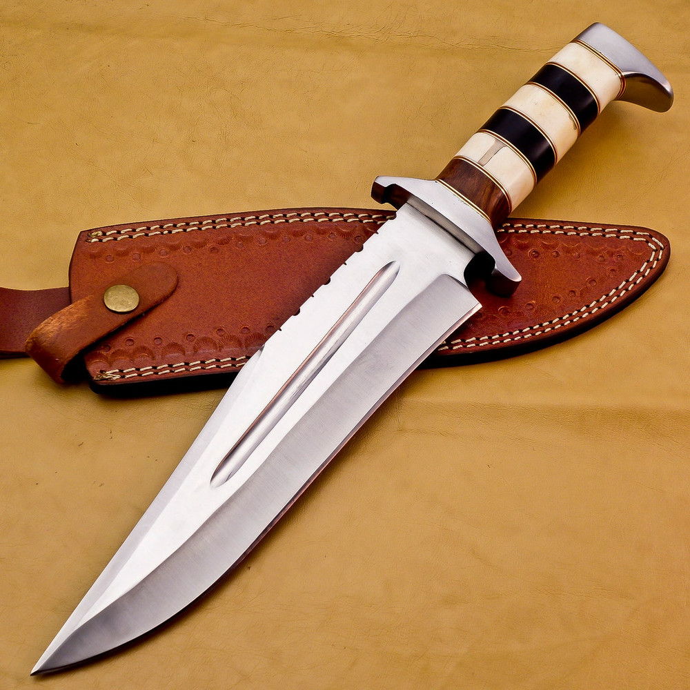 D2 Steel Precision Elite Hunting Bowie Knife Sharp Blade Edge Endurance Series Tactical Hunter  Smooth Handle 2