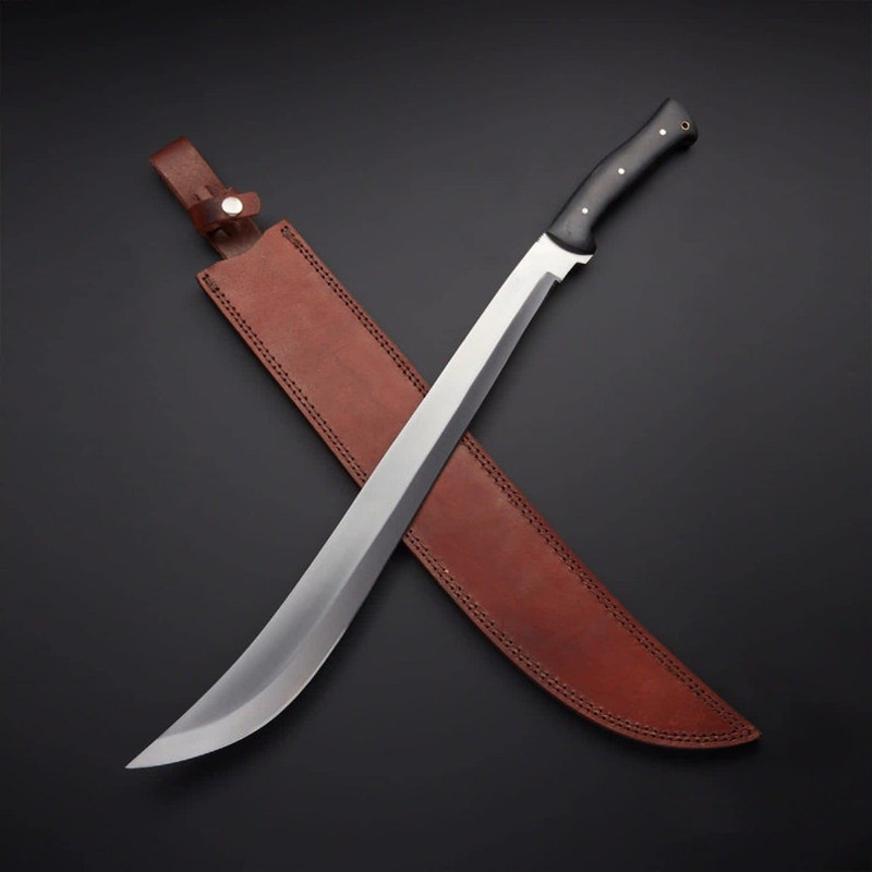 Handmade D2 Steel Hunting Machete Sword Sharp Blade Edge  Leather Sheath Summit Seeker  Enduring Spirit Blade 0
