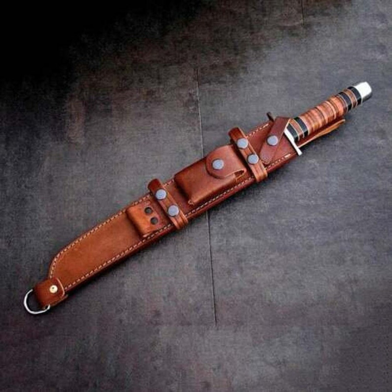 Summit Seeker D2 Tool Steel Hunting Machete Sword Vikings Sword With Leather Sheath Expeditions Edge  Spirit Blade 3