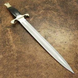 unique dagger, handmade d2 tool steel blade combat dagger, hunting bowie knife & sheath
