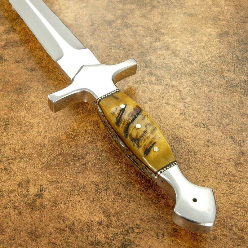 LUXURY DAGGER D2 TOOL STEEL BLADE NEEDLE POINT DAGGER HUNTING KNIFE CAMPING TOOL  OUTDOOR USE 1