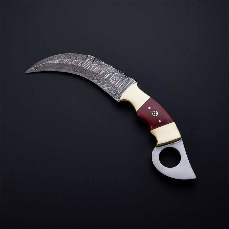 10 Handmade Damascus Steel Karambit Knife With Sheath Micarta Handle Self Defense Knife Tactical Hunting Knife 1