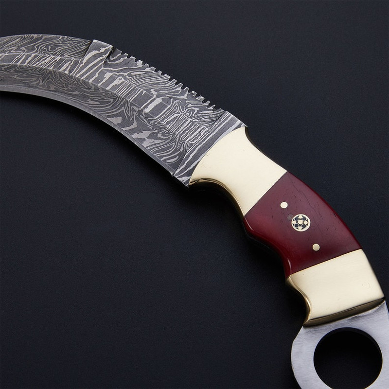 10 Handmade Damascus Steel Karambit Knife With Sheath Micarta Handle Self Defense Knife Tactical Hunting Knife 3