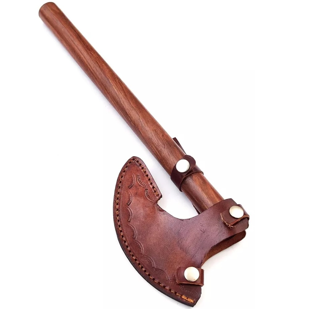 20 WOOD CUTTING AXE HANDMADE HIGH CARBON STEEL VIKING AXE CAMPING AXE SHEATH WOOD HANDLE 1