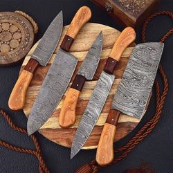 handmade damascus steel knife set - perfect for every chef