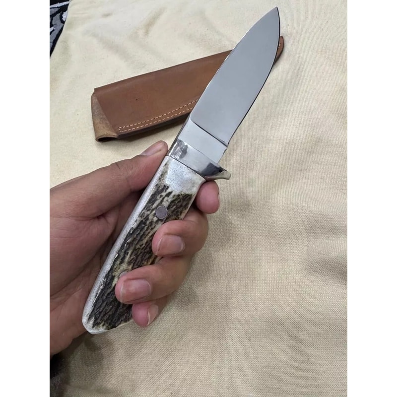 Custom Handmade D2 Steel Bob Loveless Skinner Hunting Knife Viking Survival Knife Leather Sheath M 1