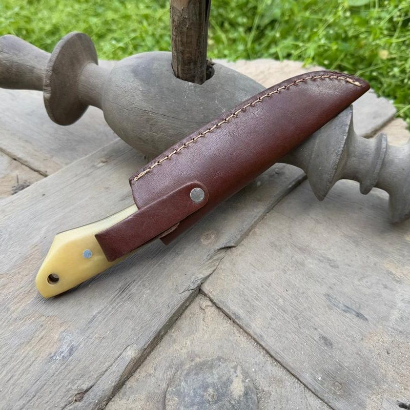 Custom Handmade Damascus Steel Best Skinner Knife Hunting Knife With Sheath Bone Handle Camping Kni 6