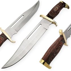 armory replica west hunting knife for outdoor adventures & survival, hard wood handle knife with sheath