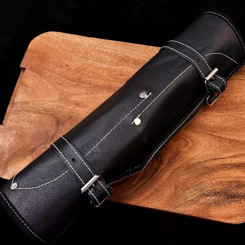 Custom Hand Forged D2 Steel Black Coated Blade Chef Knife Set 5 Pieces Best Knives For Camping  Out 2