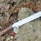 COLLECTIBLE SWORD HANDMADE D2 STEEL BLADE FULL TANG CAMPING MACHETE SWORD WITH SHEATH WOOD HANDLE 5